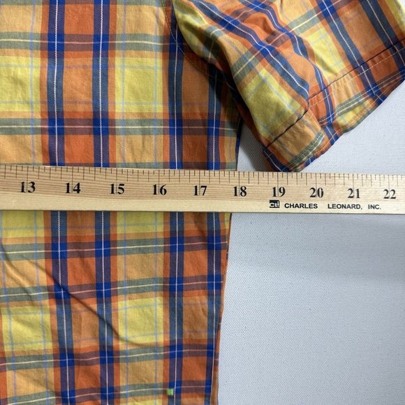 Boss Hugo Boss‎ Green Label Button-up Short Sleeve Plaid Shirt Cotton Size Small - Picture 7 of 12